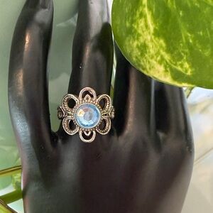 Elegant Silver and Blue Ring